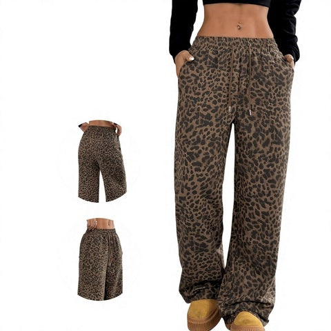 High-waist wide-leg floor-length pants